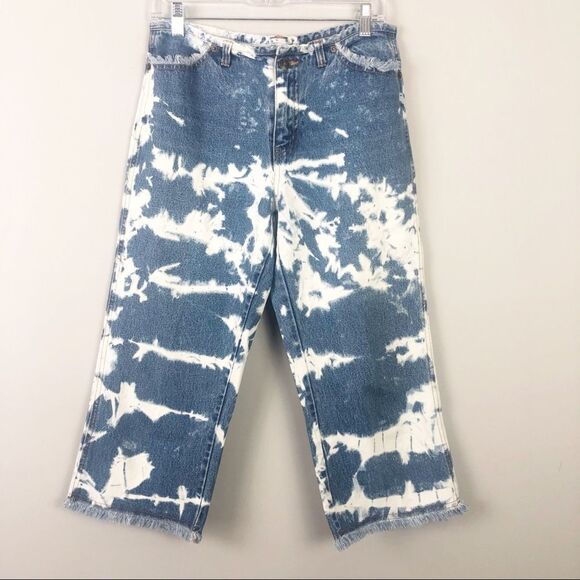 KYOTO KASUALS | Vintage Bleach Tie Dye Crop Jeans Women’s Junior Size 5 - Picture 1 of 7
